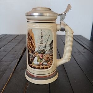 Avon Vintage 1986 Stein Collection "The Shipbuilder" Cream Ceramic Rope Handle